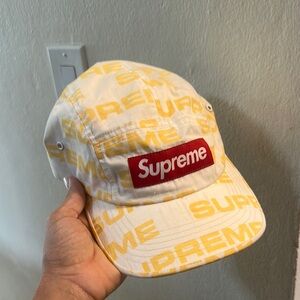 Supreme Yellow and Cream Logo Cap